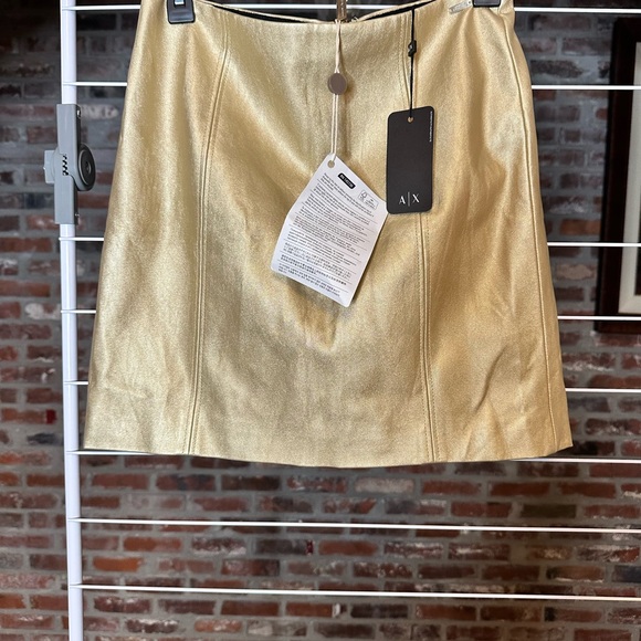 Armani Exchange Dresses & Skirts - Armani Exchange Gold Mini Pencil Skirt Casual